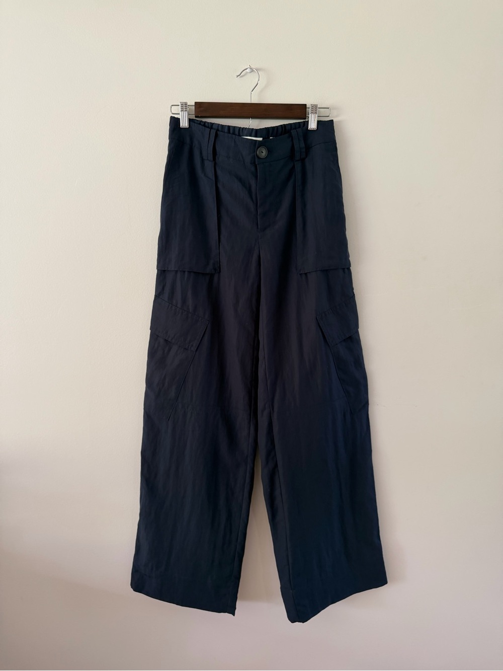Vince Navy Neutral City Street Utility Classic Fluid Cargo Trouser Pant Womens 2
